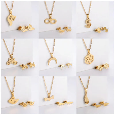 Jewelry Simple Style Classic Style Infinity Dollars Butterfly 304 Stainless Steel Jewelry Set