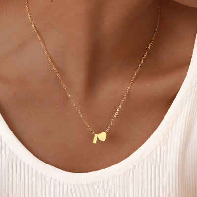Jewelry Simple Style Commute Letter Heart Shape 201 Stainless Steel Plating Pendant Necklace