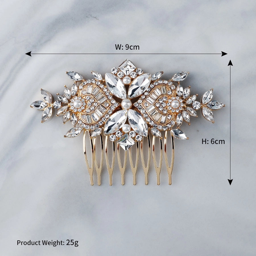 pearl rhinestones simple retro style hair comb bridal combing hair accessories