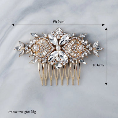 pearl rhinestones simple retro style hair comb bridal combing hair accessories