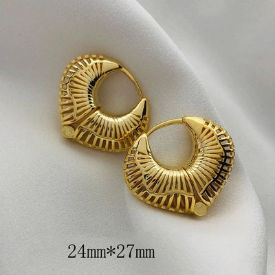 1 Pair Streetwear Star Copper 18K Gold Plated Earrings