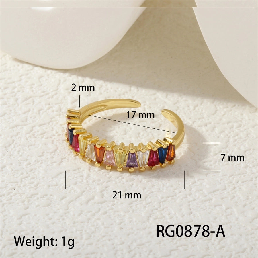 Jewelry Vintage Style Classic Style Geometric Lines Copper Zircon Open Rings