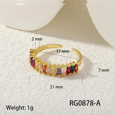 Jewelry Vintage Style Classic Style Geometric Lines Copper Zircon Open Rings