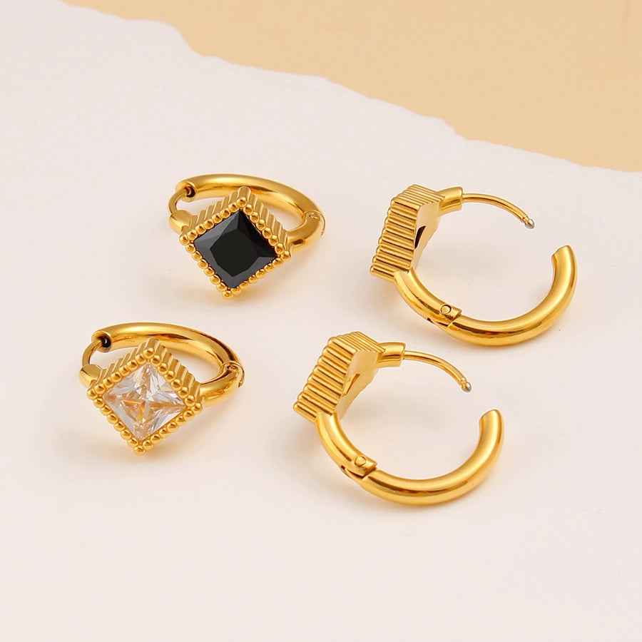1 Pair Casual Commute Square Plating 304 Stainless Steel 316 Stainless Steel  18K Gold Plated Drop Earrings