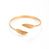 Vintage Style French Style Rabbit Leaf 304 Stainless Steel Cuff Bracelets In Bulk