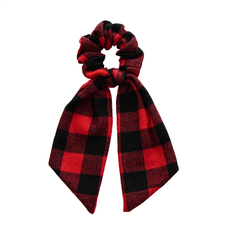 Christmas Vintage Style Women's Plaid Handmade Hair Tie