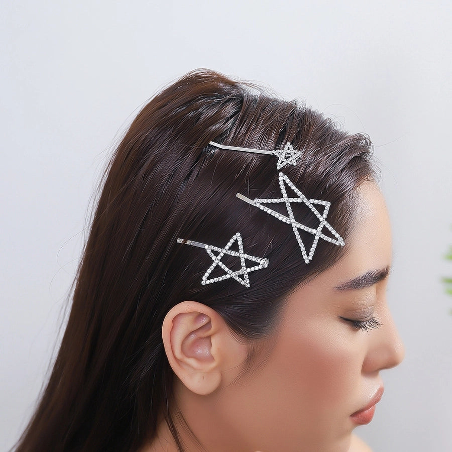 Women's IG Style Simple Style Star Rhinestone Hollow Out Inlay Rhinestones Hair Clip