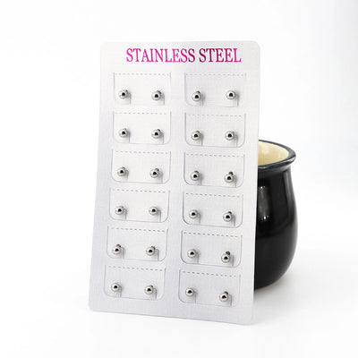 12 pairs Casual Simple Style Classic Style Round Plating 304 Stainless Steel Gold Plated Ear Studs