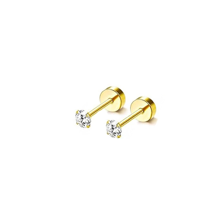 1 Piece Casual Formal Simple Style Star 316 Stainless Steel  Zircon 14K Gold Plated Ear Studs