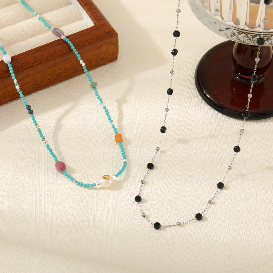 Casual Cute Commute Irregular Copper Natural Stone Freshwater Pearl Necklace In Bulk