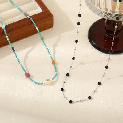 Casual Cute Commute Irregular Copper Natural Stone Freshwater Pearl Necklace In Bulk