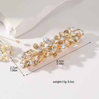 Women's Elegant Flower Alloy Inlay Zircon Hair Clip