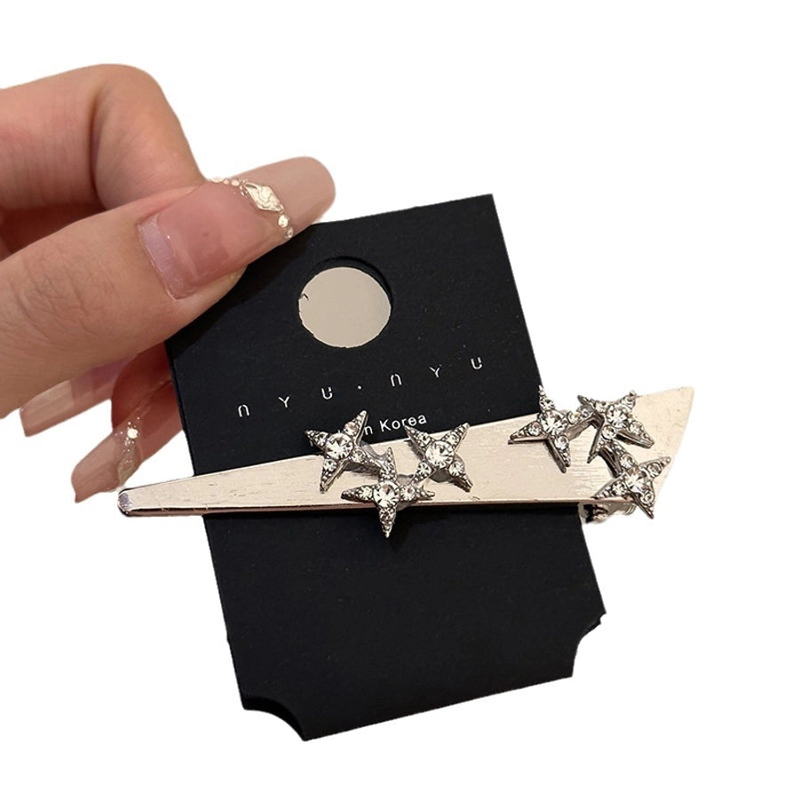 lady star metal inlay rhinestones hair clip