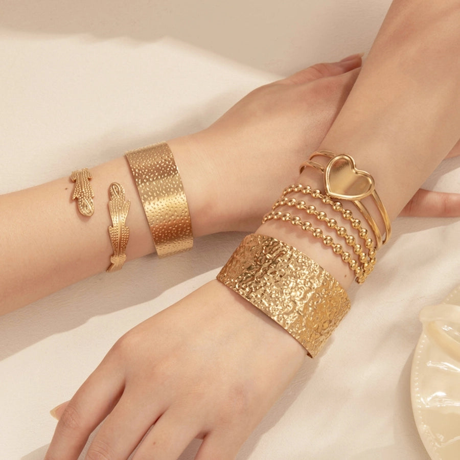 Simple Style Roman Style British Style Leaf Heart Shape Solid Color 304 Stainless Steel Bangle In Bulk