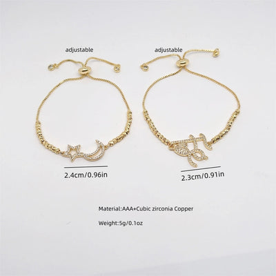 Jewelry Elegant Letter Star Heart Shape Copper Bracelets
