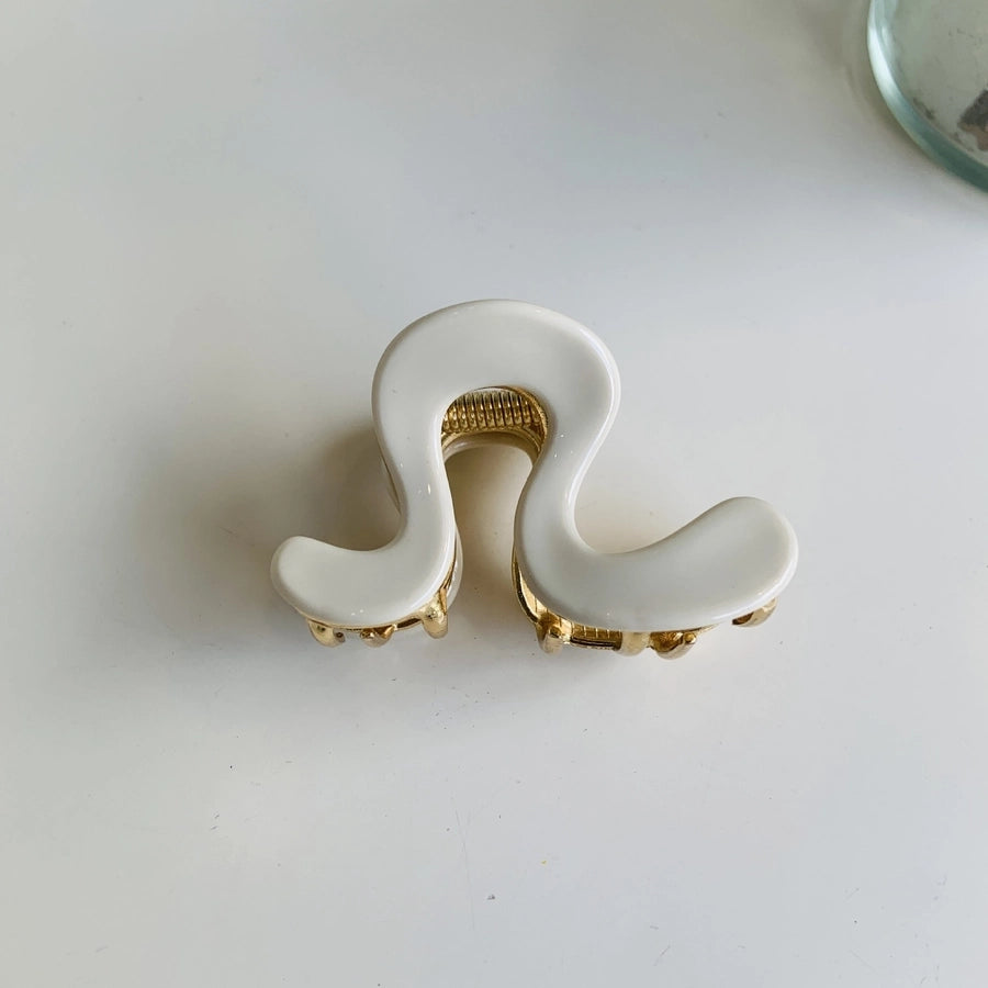 Women's Simple Style Color Block Plastic Resin Polishing Hair Claws