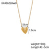 Jewelry Simple Style Heart Shape 304 Stainless Steel Zircon 18K Gold Plated Pendant Necklace