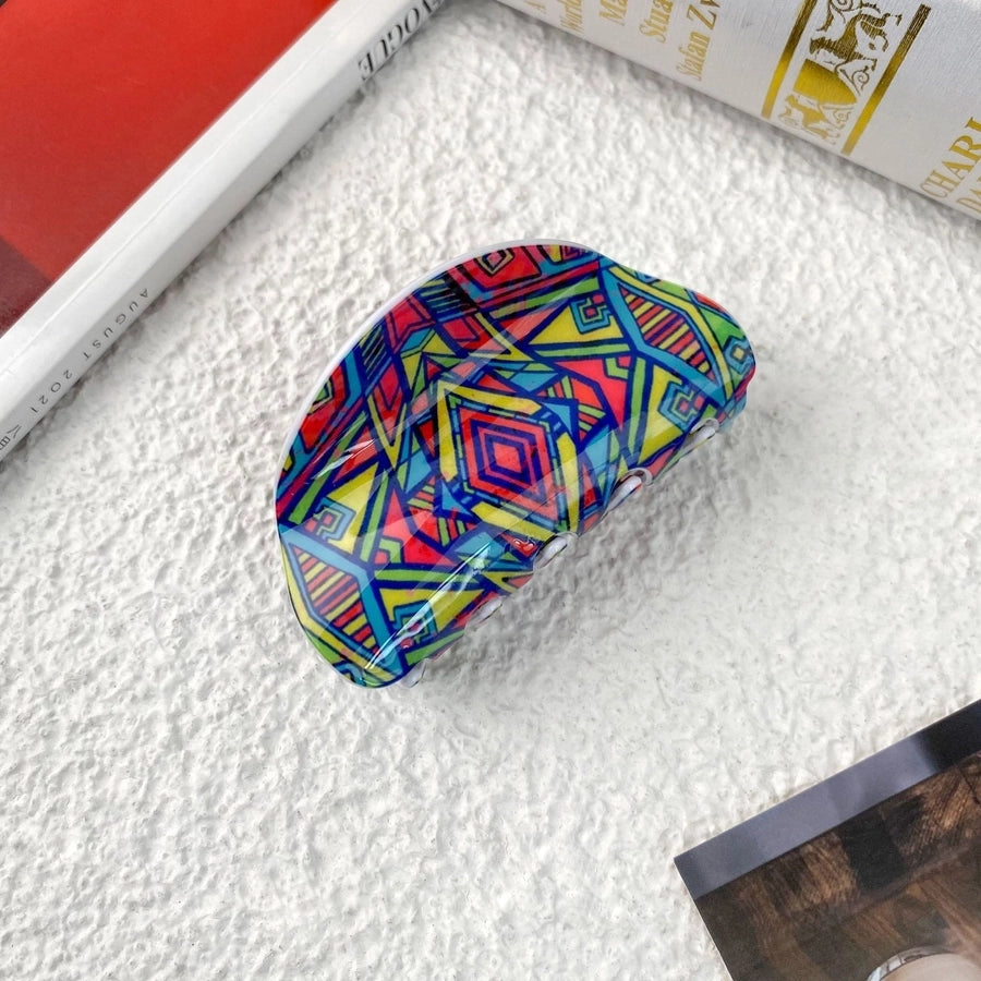 Women's Casual Bohemian Printing Acetic acid sheets Hair Claws