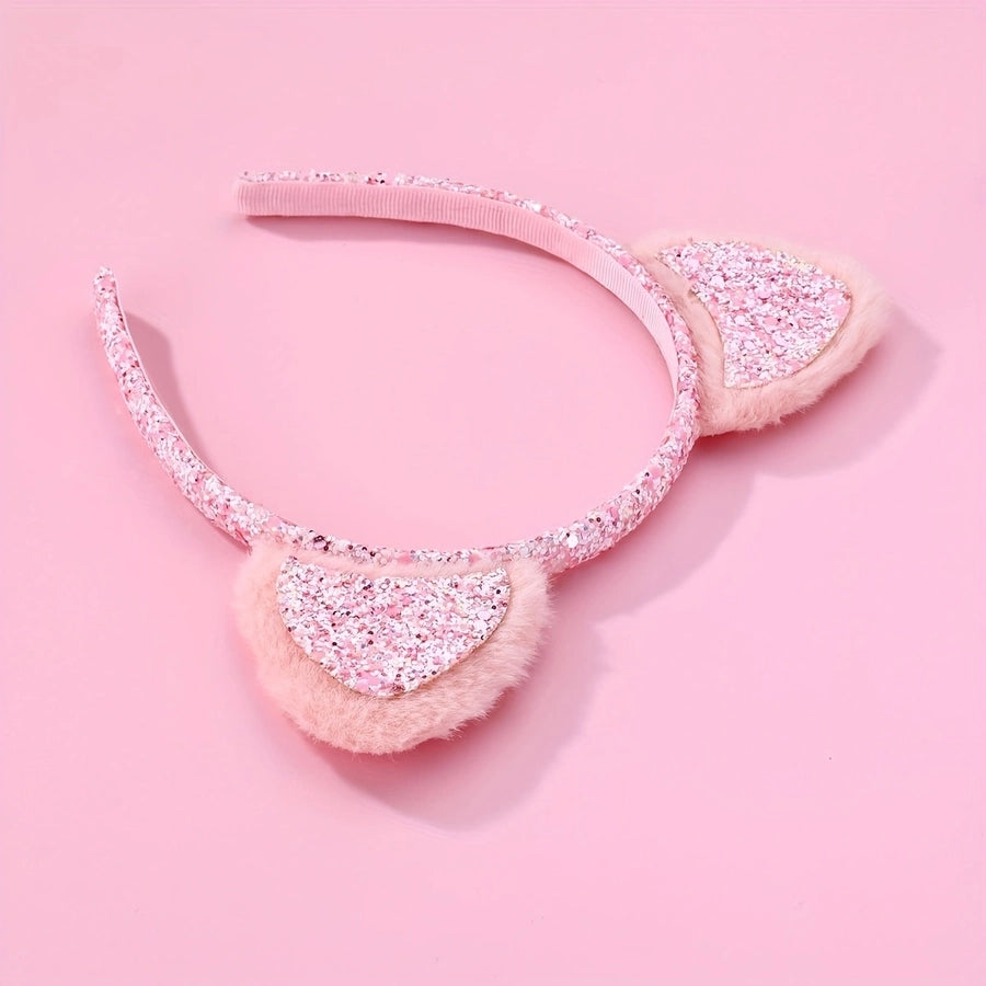 Women's Elegant Princess Shiny Ear Fabric Gauze Luminous Hair Band