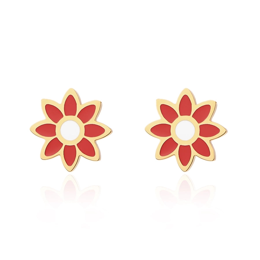 Premium Little Daisy Flower Bracelet Necklace Ear Stud Three-Piece Set Sweet Personality Niche Stainless Steel Ornament