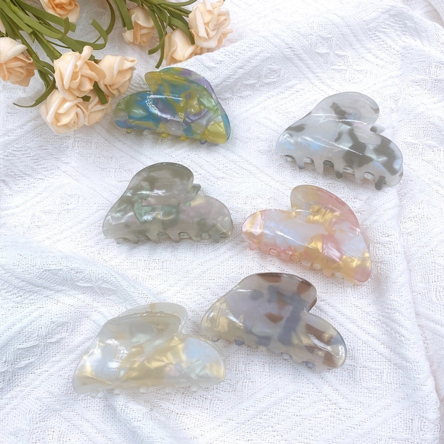 cute color block arylic handmade hair claws 1 piece