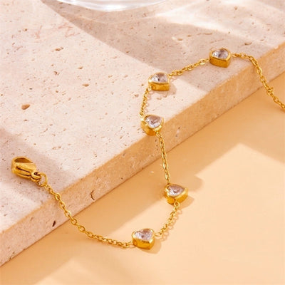 Elegant Streetwear Heart Shape 304 Stainless Steel Bracelets In Bulk