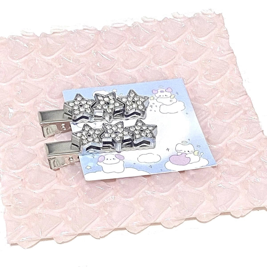 y2k star alloy inlay rhinestones hair clip