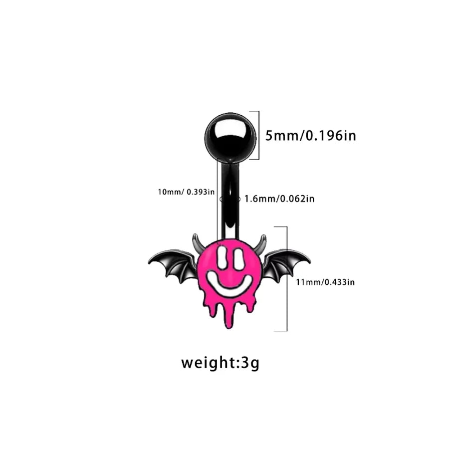 1 Piece Lip Rings Sexy Classic Style Heart Shape Smile Face Butterfly Pure Titanium Titanium Alloy Epoxy Plating Acrylic Rhinestones Glass White Gold Plated Belly Rings