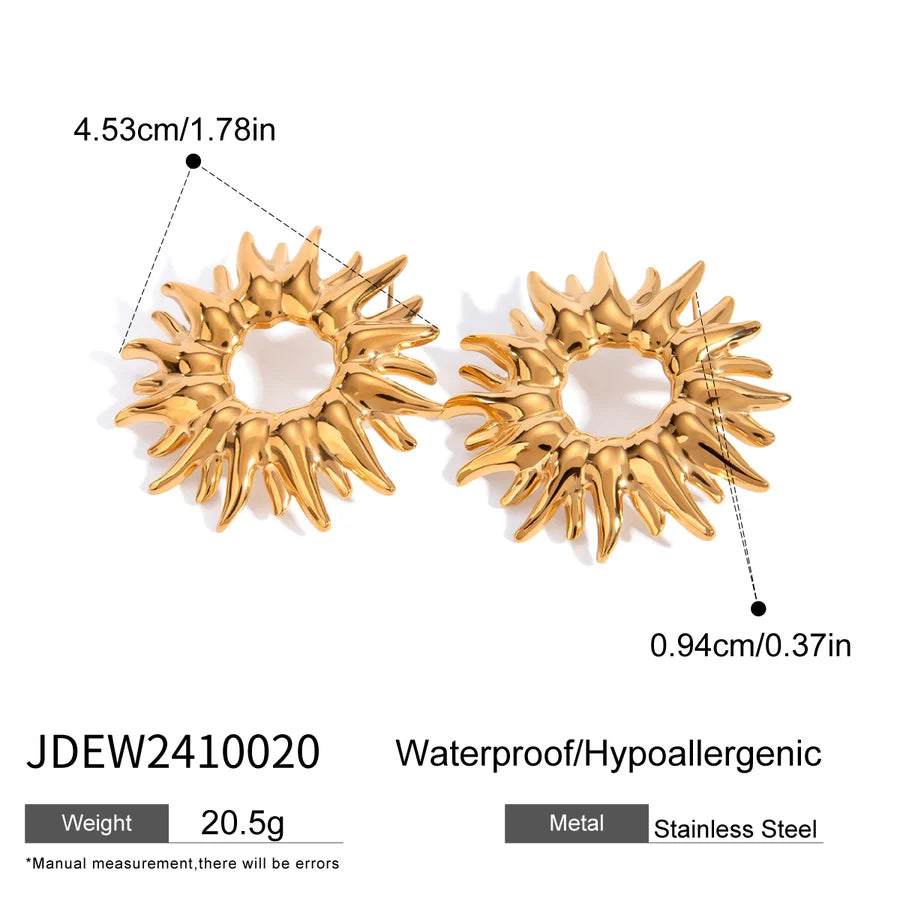 1 Pair Classic Style Sunflower 304 Stainless Steel Ear Studs