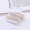 fashion geometric alloy plating artificial pearls hair clip 1 set