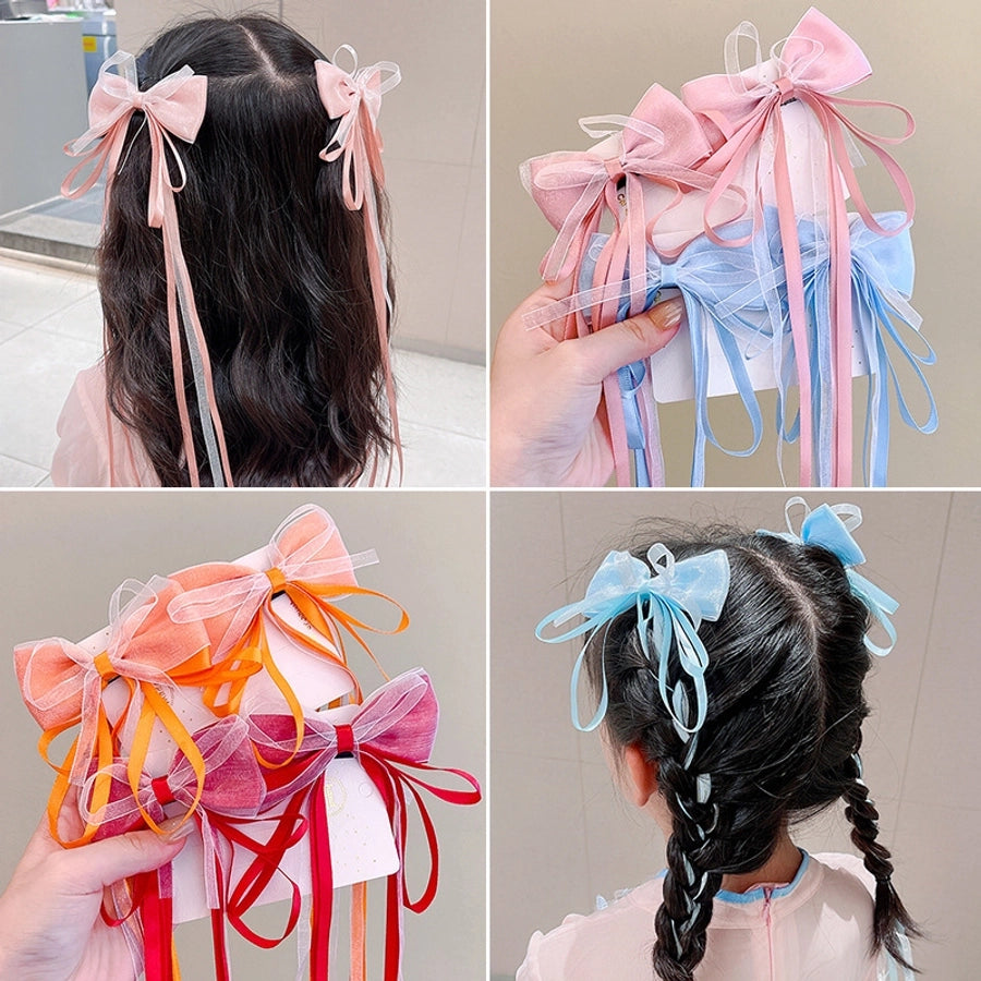 Children's super fairy bow ribbon hairpin baby Chinese style braided hair headwear girl ancient style hanfu hairpin hair accessories