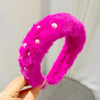 basic classic style solid color plush hair band
