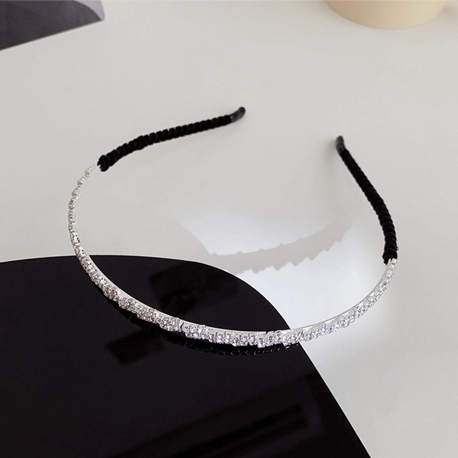 elegant simple style water droplets heart shape bow knot alloy inlay artificial rhinestones hair band