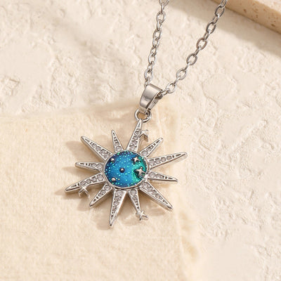 Copper Star Zircon Pendant Necklace