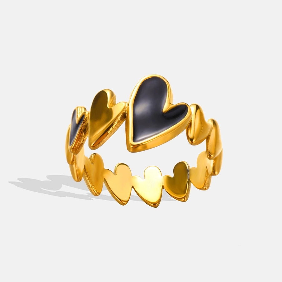 Jewelry Casual Simple Style Streetwear Heart Shape 304 Stainless Steel 18K Gold Plated Rings