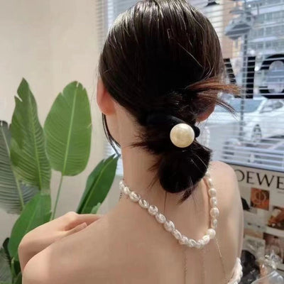 Women's Elegant Geometric Artificial Pearl Elastic string Hair Tie