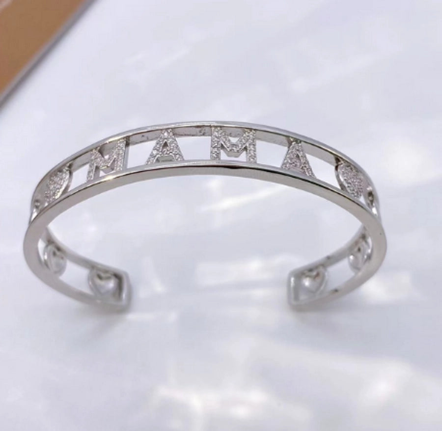 Jewelry Vintage Style Classic Style Letter Copper Zircon Mixed Metal Plating Bangle