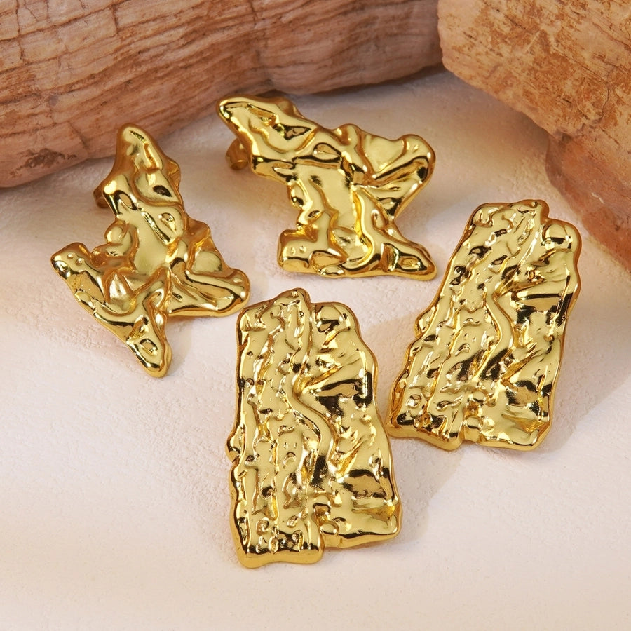 1 Pair Classic Style Geometric Irregular Plating 304 Stainless Steel Imitation Gold  Ear Studs