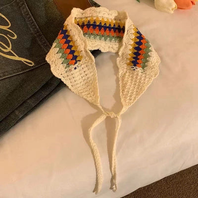 Women's IG Style Casual Plaid Rhombus Knit scarf