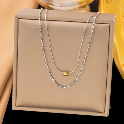 Jewelry Sweet Solid Color Titanium Steel Plating Pendant Necklace