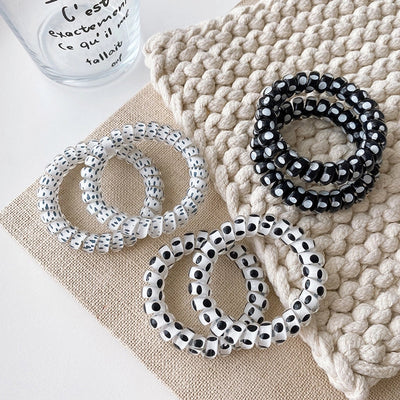 Women's Modern Style Classic Style Polka Dots Plastic Telephone Cord Hair Tie