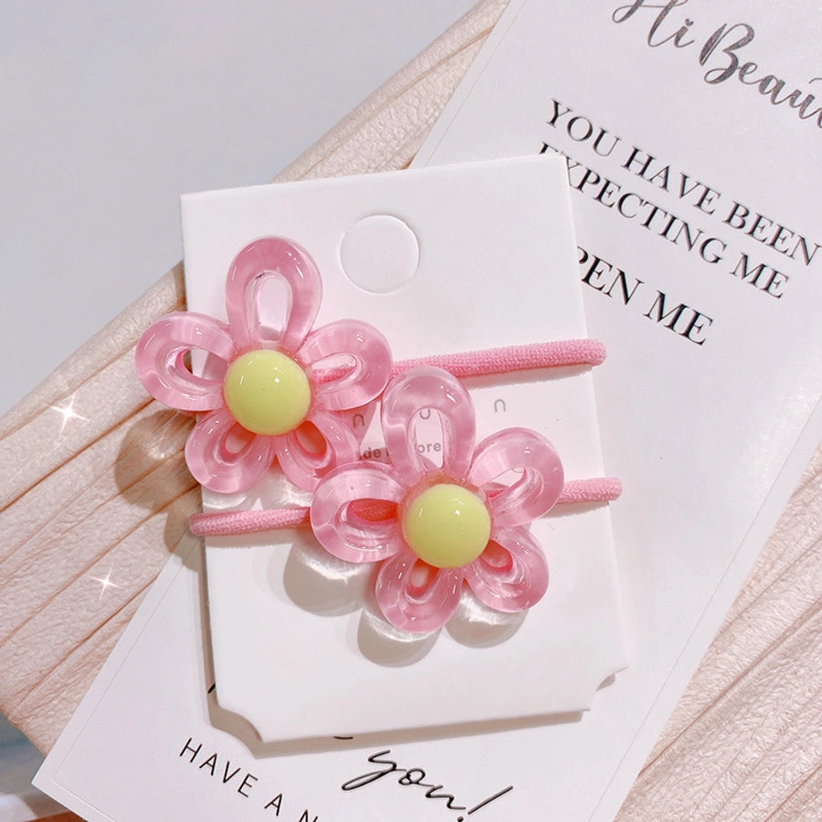 fashion flower mixed materials handmade hair tie 1 pair