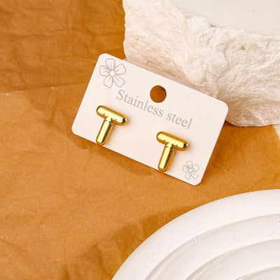 1 Pair Simple Style Classic Style Letter 304 Stainless Steel 18K Gold Plated Ear Studs