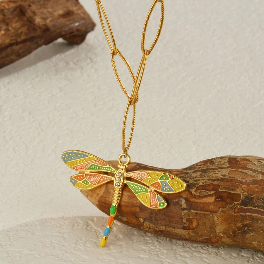 Jewelry Simple Style Butterfly 304 Stainless Steel Plating Pendant Necklace