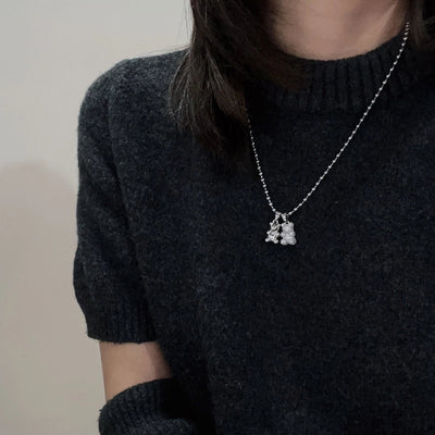 Jewelry Simple Style Classic Style Bear Titanium Steel Plating Pendant Necklace