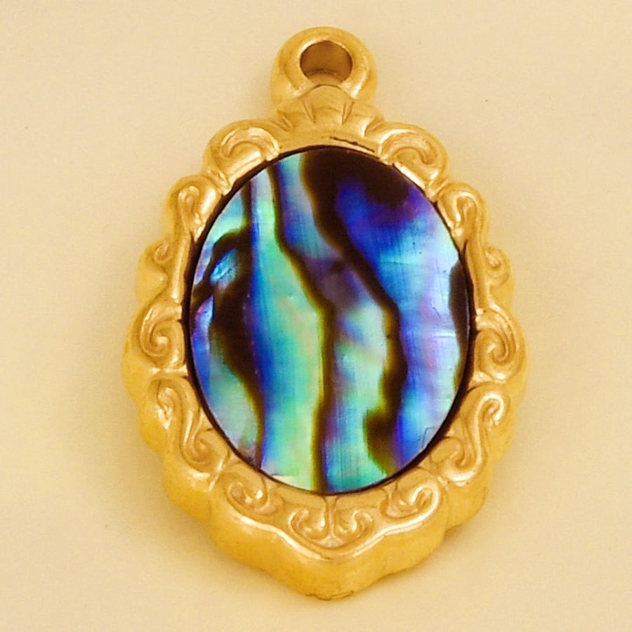 Jewelry Vintage Style Classic Style Oval 304 Stainless Steel Shell Abalone Shell 18K Gold Plated Irregular Plating Pendant Necklace