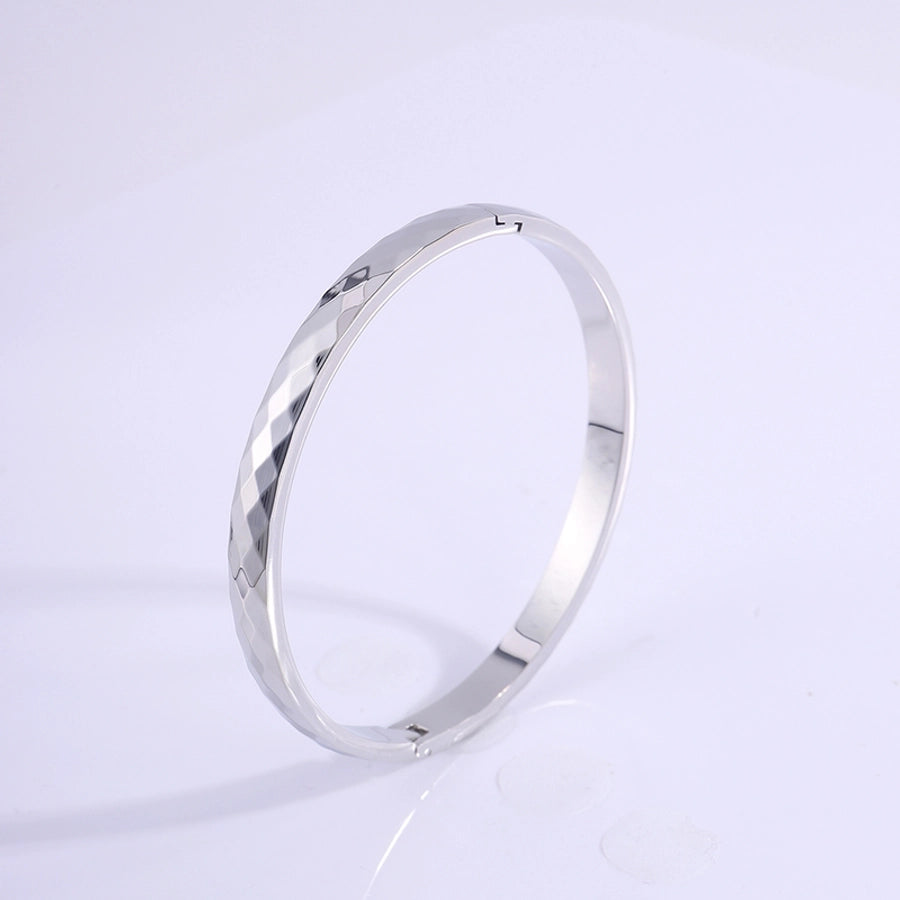 Casual Simple Style Solid Color Titanium Steel  Bangle