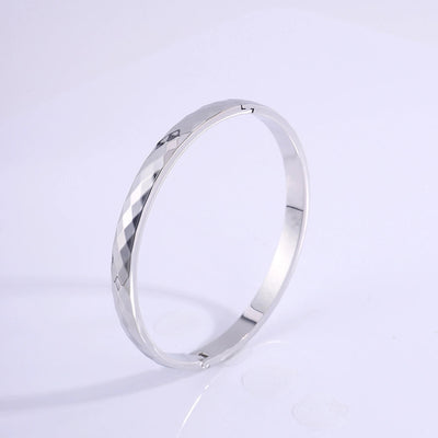 Casual Simple Style Solid Color Titanium Steel  Bangle