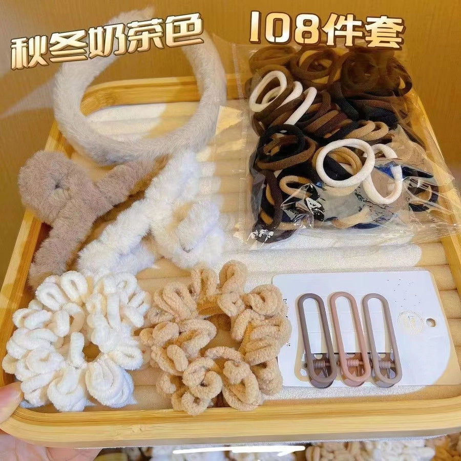 Spring and summer new 67-piece set hairpin combination hair accessories grab clip hair ring simple temperament head rope hair clip high ponytail grab