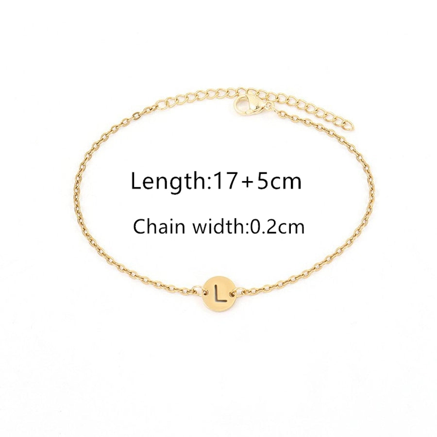 Elegant Simple Style Classic Style Letter 201 Stainless Steel 304 Stainless Steel Bracelets In Bulk